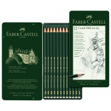 Faber-Castell Estojo Kit Lápis para Desenho Castell 9000 Art Set (Contém 12)